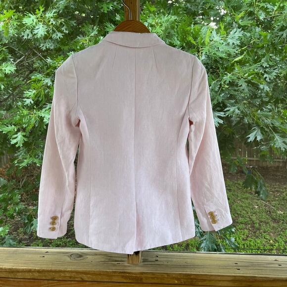 J. By J.Crew Women's Pink Linen Blazer Size 00 - Picture 2 of 9